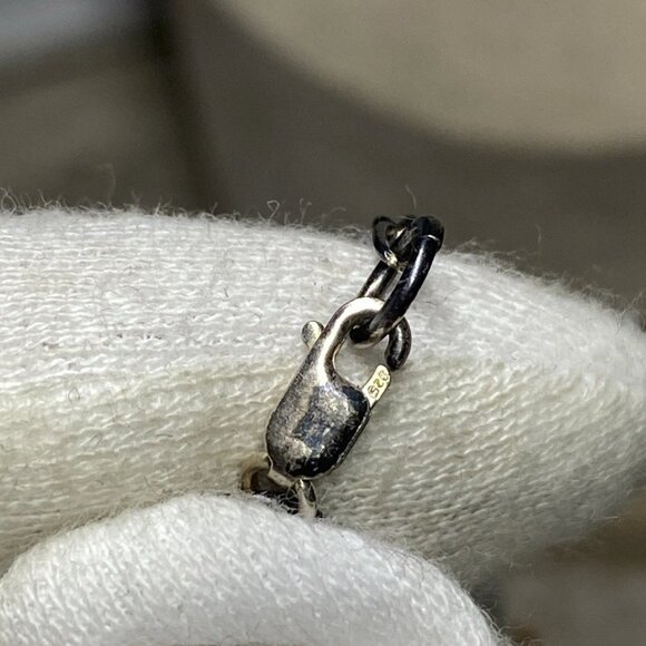 Amber Bead Necklace with Earrings, Sterling Silver 925, 18” Chain - Picture 4 of 11